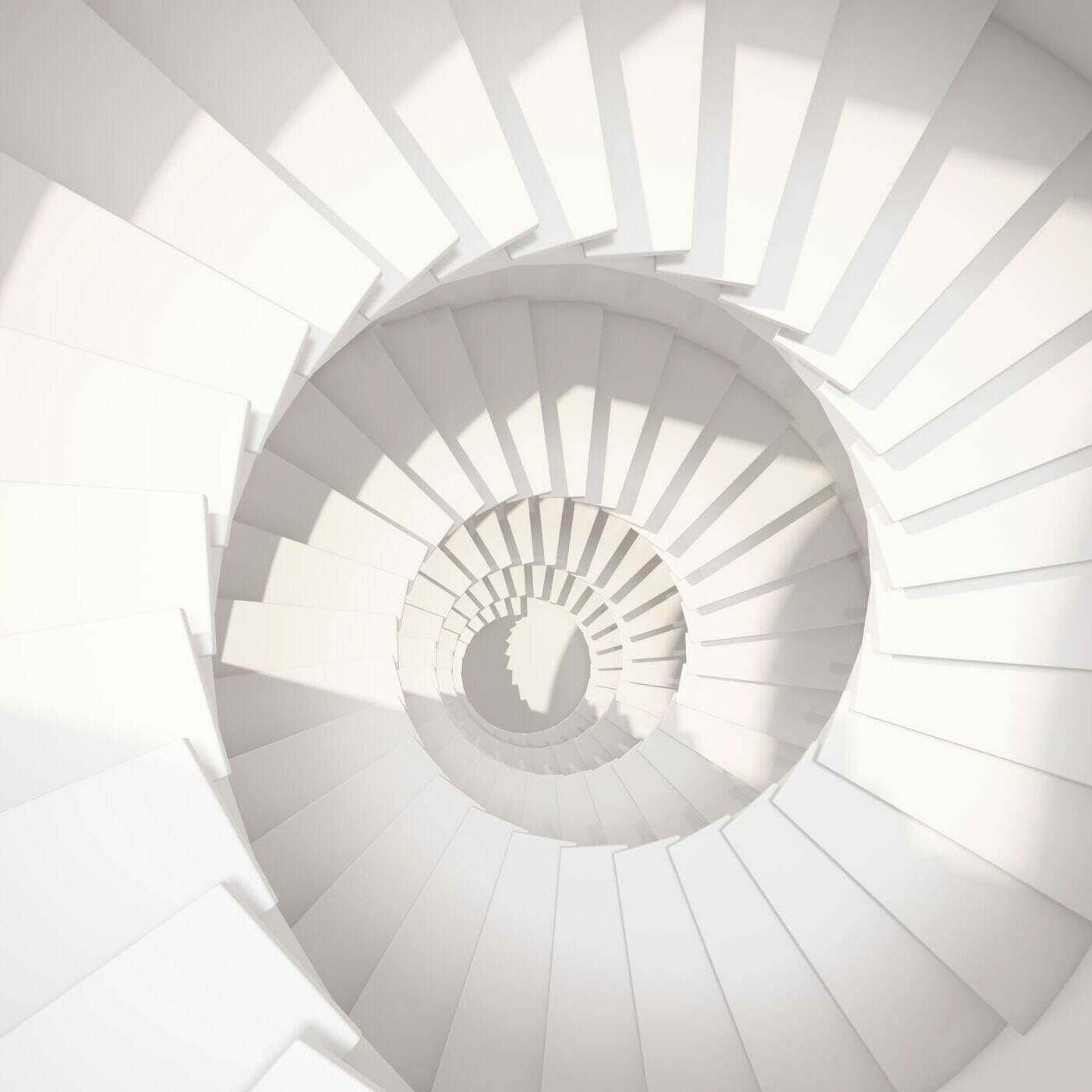 White spiral stairs in sun light abstract interior 509046414 5333x3000 e1663169096626
